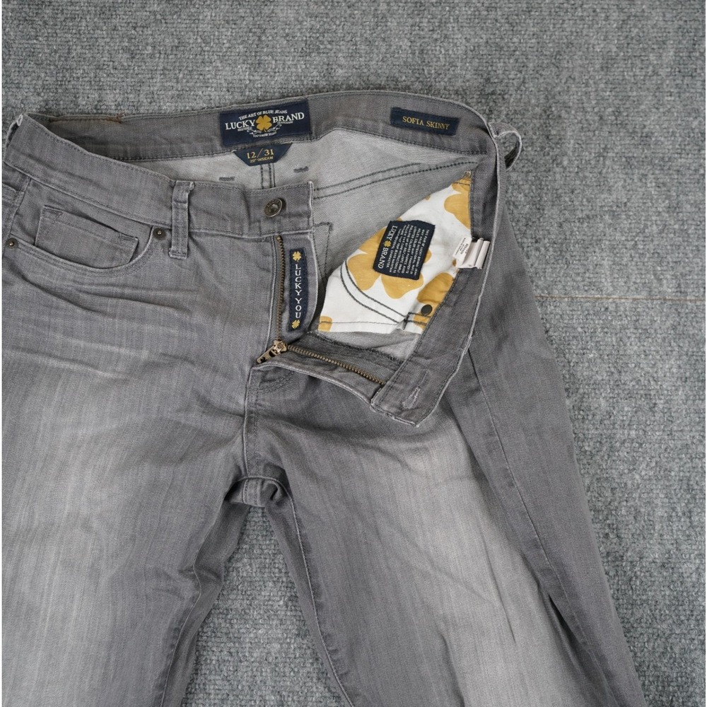 Lucky‎ Brand Sofia Skinny Jeans Womens 12/31 Grey Mid Rise Stretch Denim Pants